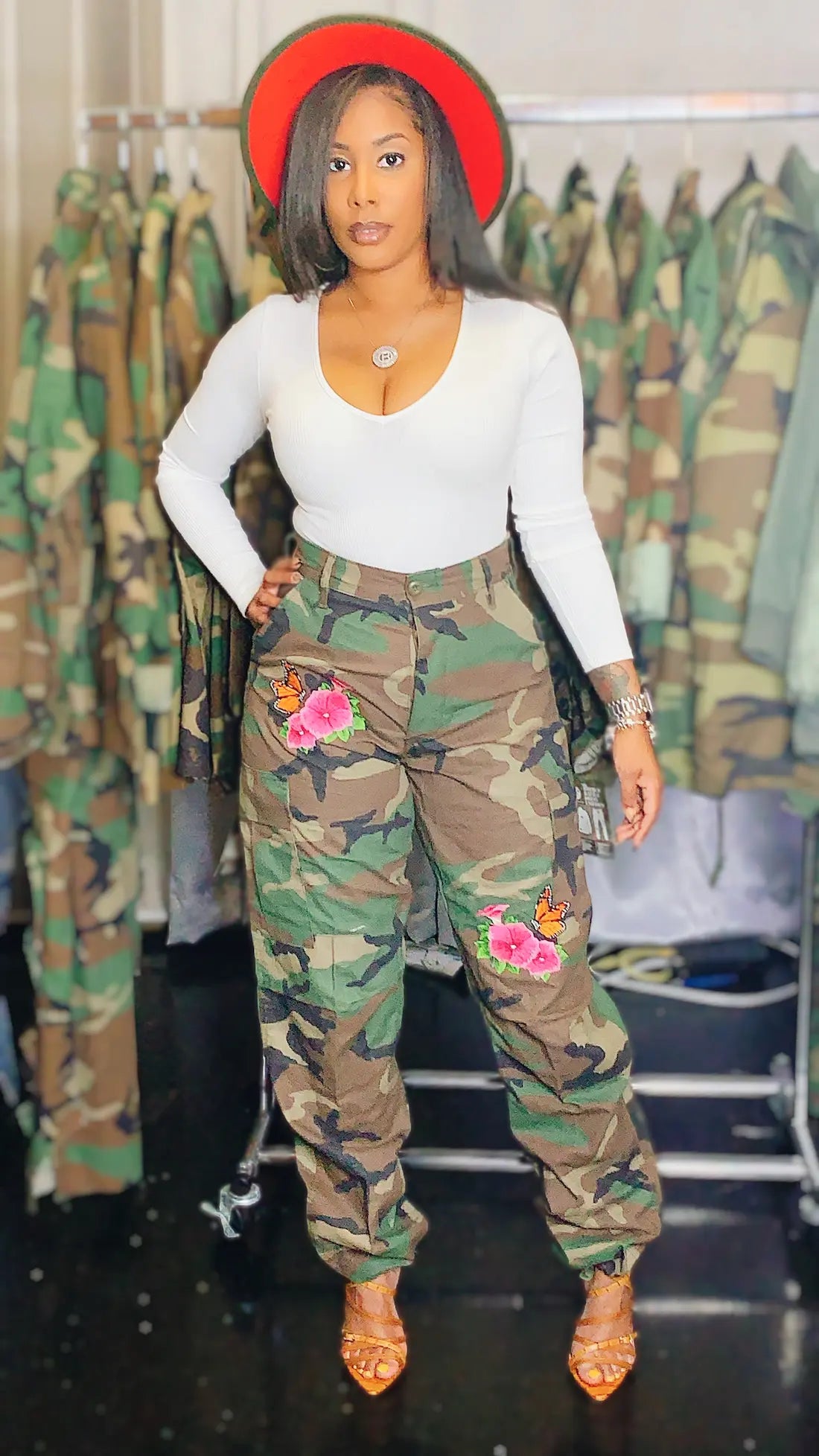 Curvyfab Top and Pants 2 Piece Set Black/Camouflage Print Curvyfab Couture  | South Africa | Zando
