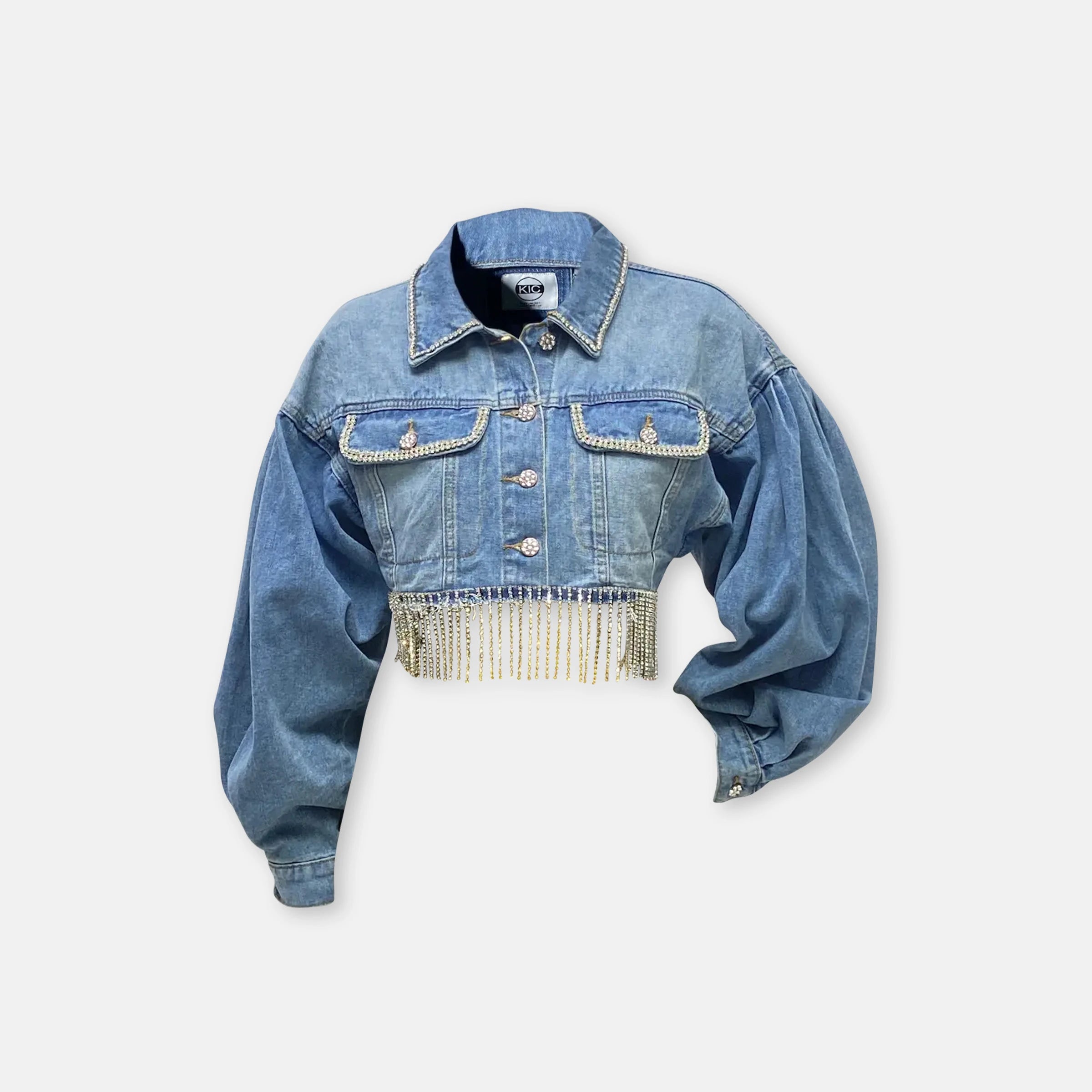 Crystals Hanging Denim Jacket