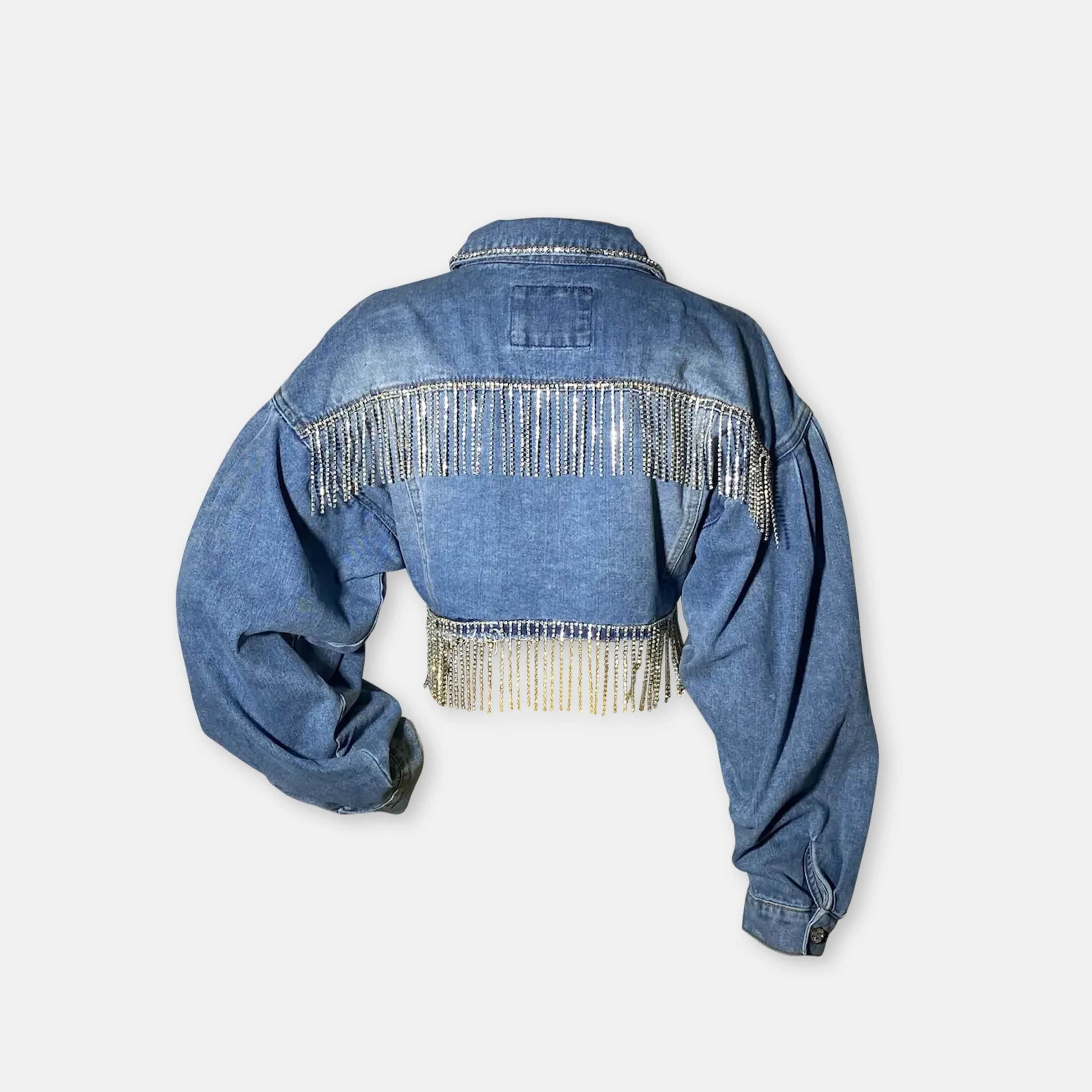 Crystals Hanging Denim Jacket