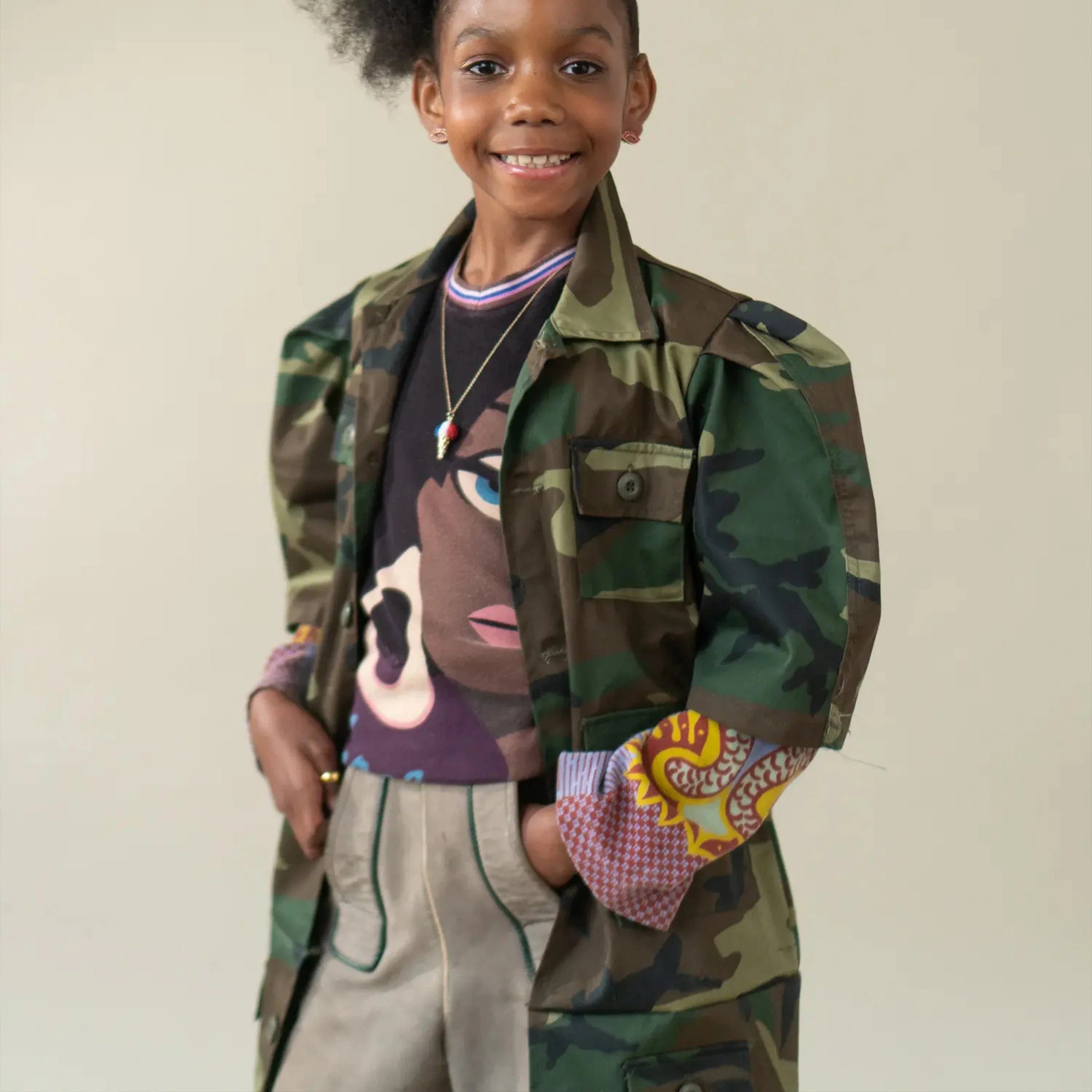 Long Baby Camo Coat | Army Jacket