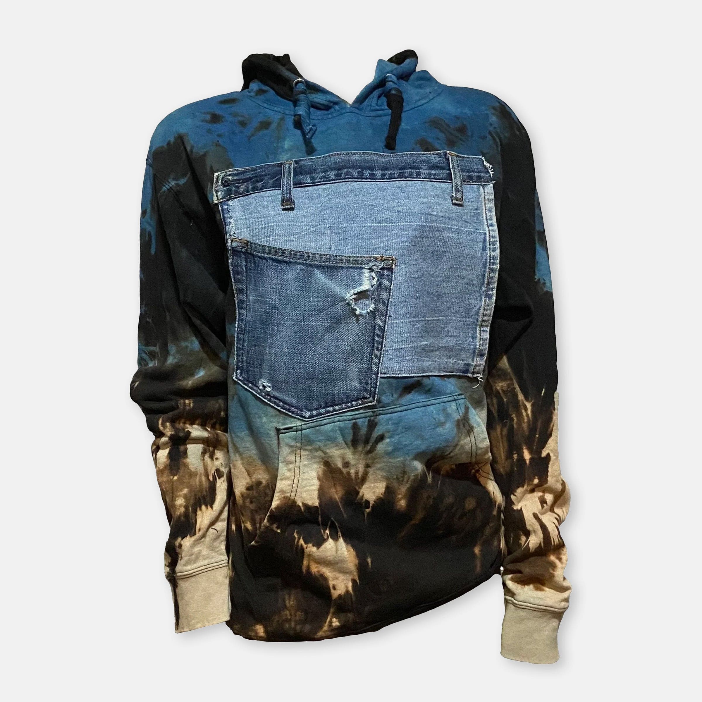 Denim Patchwork Hoodie